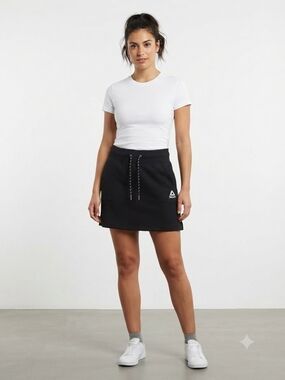 Reebok Black Drawstring Athletic Mini Skirt